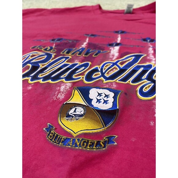 Vintage US Navy Blue Angels Pink Size 3XL Gildan Ultra Cotton - Picture 2 of 7
